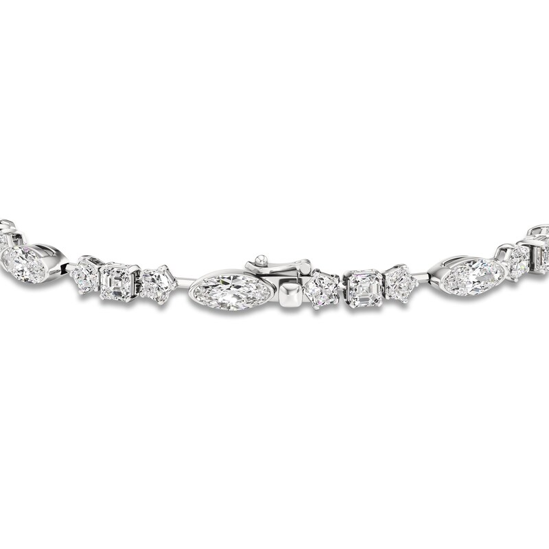 Main Image 3 of J'Lure Moval Old-Cut, Pentagon Brilliant-Cut & Square Emerald Step-Cut Lab-Grown Diamond Bracelet 8-7/8 ct tw 14K White Gold 7"