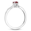 Thumbnail Image 2 of Oval-Cut Natural Ruby & Diamond Ring 1/20 ct tw 10K White Gold