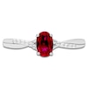 Thumbnail Image 3 of Oval-Cut Natural Ruby & Diamond Ring 1/20 ct tw 10K White Gold