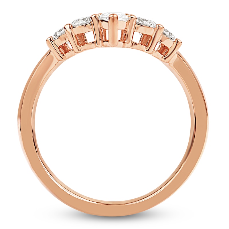 Main Image 2 of Storied Diamond Desert Sands of Eternity Pear-Shaped & Round-Cut Contour Anniversary Ring 5/8 ct tw 18K Rose Gold