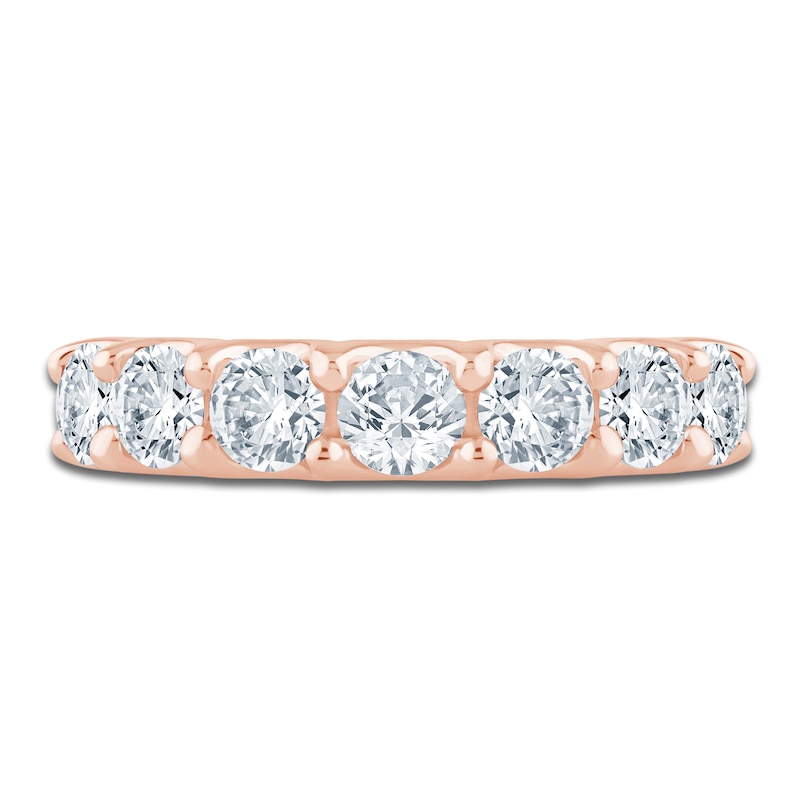 Main Image 3 of Lab-Grown Diamond Seven-Stone Anniversary Ring 1 1/2 ct tw 14K Rose Gold