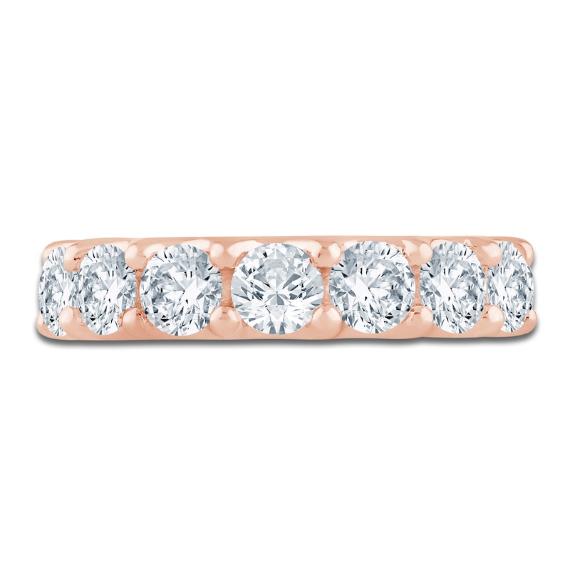 Main Image 3 of Lab-Grown Diamond Seven-Stone Anniversary Ring 2 ct tw 14K Rose Gold