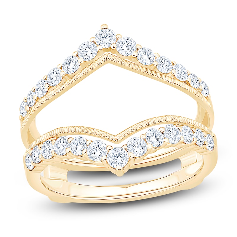 Main Image 1 of Certified Diamond & Milgrain Enhancer Ring 7/8 ct tw 14K Yellow Gold