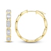 Thumbnail Image 1 of Shy Creation Baguette & Round-Cut Multi-Diamond Hoop Earrings 7/8 ct tw 14K Yellow Gold SC55027003RDD1.00