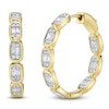 Thumbnail Image 2 of Shy Creation Baguette & Round-Cut Multi-Diamond Hoop Earrings 7/8 ct tw 14K Yellow Gold SC55027003RDD1.00