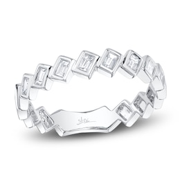 Shy Creation Tilted Baguette-Cut Diamond Ring 1/5 ct tw 14K White Gold SC55028486