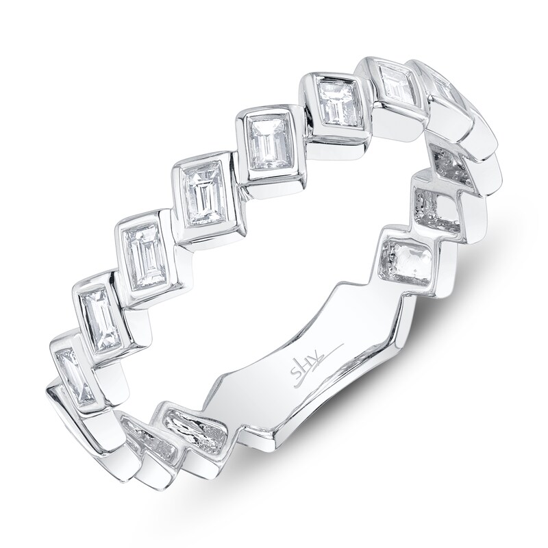 Main Image 2 of Shy Creation Tilted Baguette-Cut Diamond Ring 1/5 ct tw 14K White Gold SC55028486