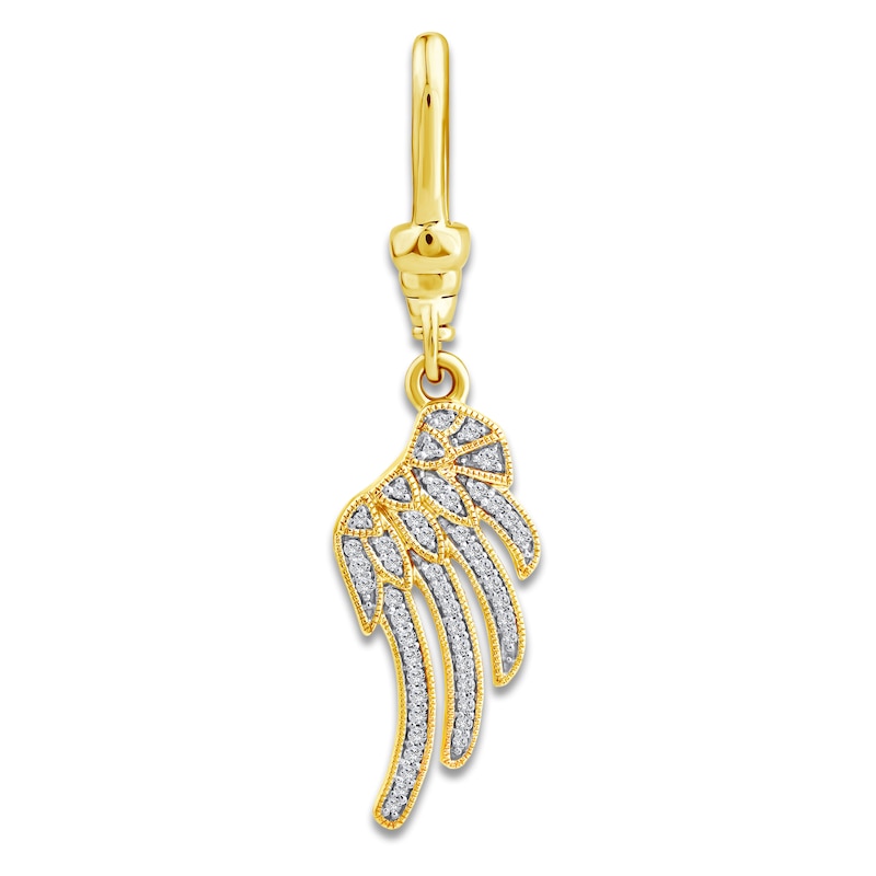 Main Image 1 of Charm'd by Lulu Frost Diamond Wing Charm 1/10 ct tw 10K Yellow Gold