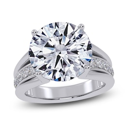 Round-Cut Lab-Grown Diamond Hidden Halo Engagement Ring 5-1/2 ct tw 14K White Gold