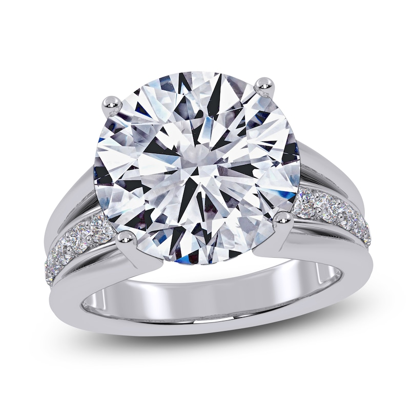Main Image 1 of Round-Cut Lab-Grown Diamond Hidden Halo Engagement Ring 5-1/2 ct tw 14K White Gold