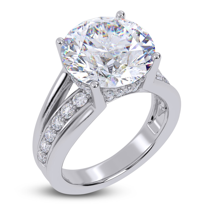 Main Image 2 of Round-Cut Lab-Grown Diamond Hidden Halo Engagement Ring 5-1/2 ct tw 14K White Gold