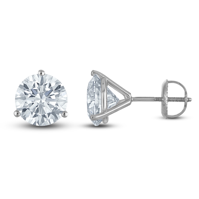 Main Image 1 of Round-Cut Lab-Grown Diamond Solitaire Stud Earrings 4 ct tw Platinum (VS2/F)