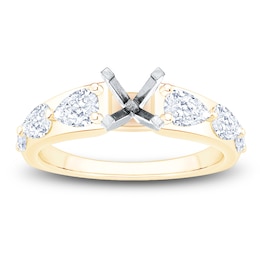 Pear-Shaped Lab-Grown Diamond Engagement Ring Setting 1 ct tw 14K Yellow Gold