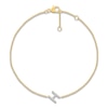 Thumbnail Image 1 of Diamond Initial H Bracelet 1/15 ct tw 10K Yellow Gold 7.5"