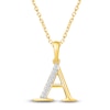 Thumbnail Image 1 of Diamond Initial A Necklace 1/20 ct tw 10K Yellow Gold 18"
