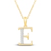 Thumbnail Image 1 of Diamond Initial E Necklace 1/20 ct tw 10K Yellow Gold 18"