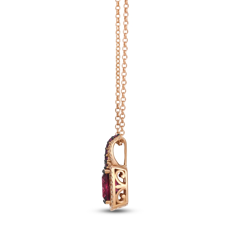 Main Image 2 of Le Vian Cushion-Cut Natural Pink Tourmaline & Rhodolite Garnet Necklace 1/5 ct tw Diamonds 14K Strawberry Gold