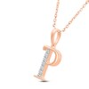 Thumbnail Image 2 of Diamond Initial P Necklace 1/20 ct tw 10K Rose Gold 18"