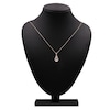 Thumbnail Image 4 of Oval-Cut Natural Morganite & Diamond Teardrop Frame Necklace 1/6 ct tw 10K Rose Gold 18"