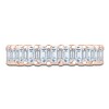 Thumbnail Image 3 of Certified Emerald-Cut Diamond Anniversary Ring 1-1/2 ct tw 18K Rose Gold