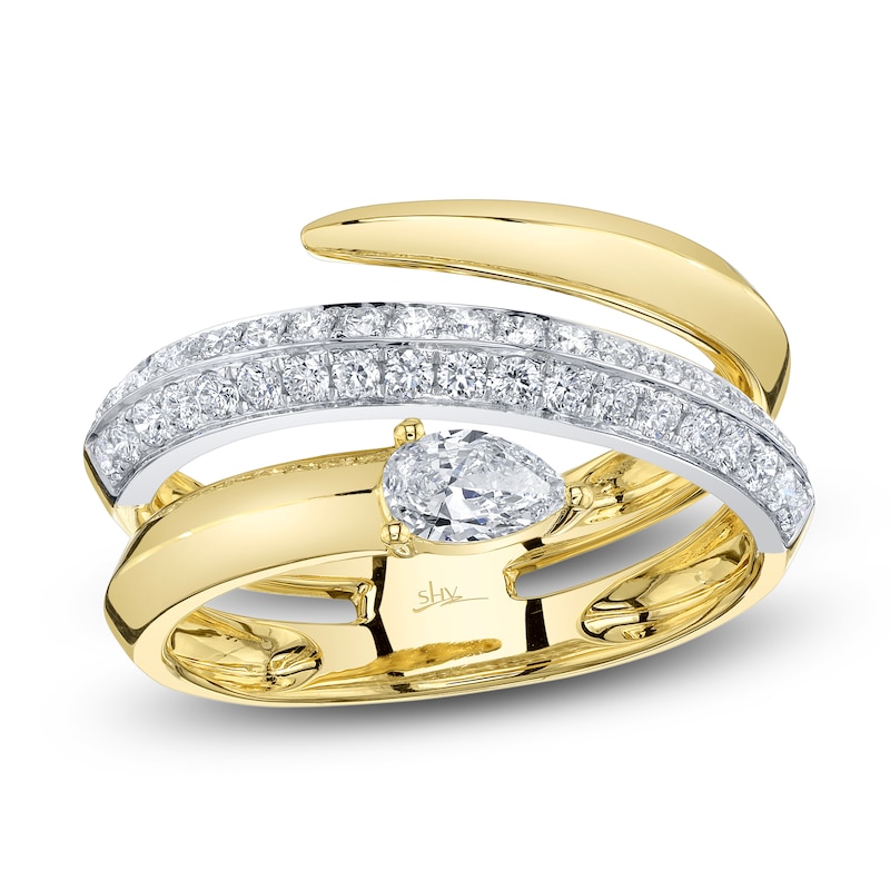 Main Image 1 of Shy Creation Pear-Shaped Diamond Wrap Ring 5/8 ct tw 14K Two-Tone Gold SC55029060