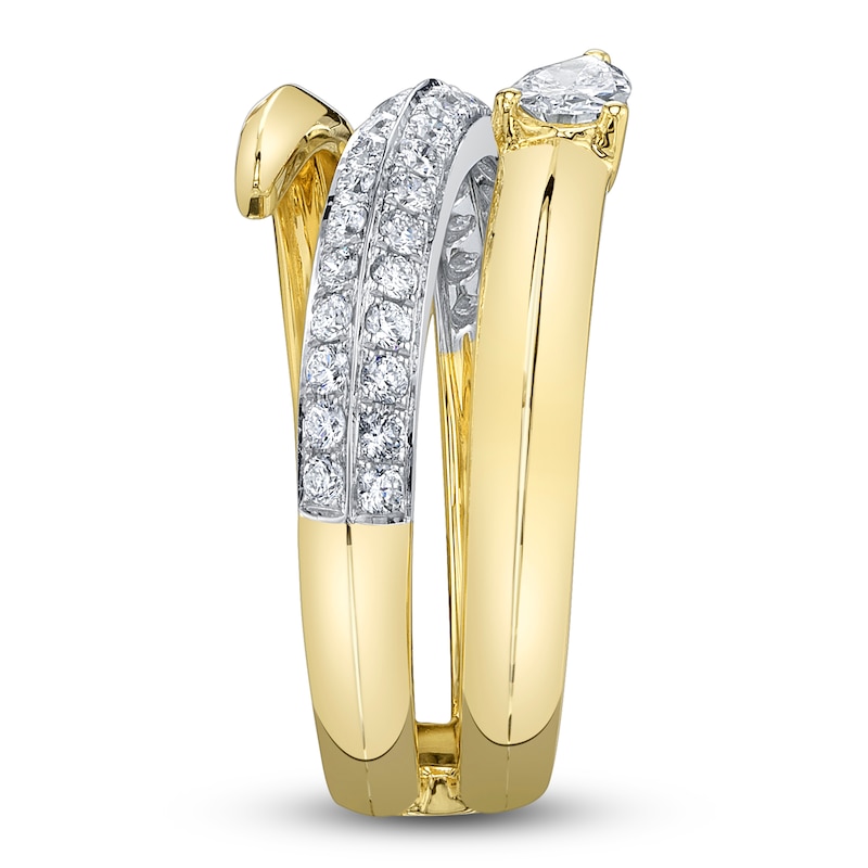 Main Image 3 of Shy Creation Pear-Shaped Diamond Wrap Ring 5/8 ct tw 14K Two-Tone Gold SC55029060