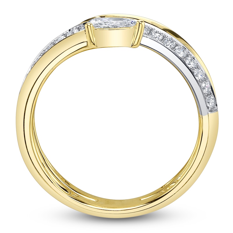 Main Image 4 of Shy Creation Pear-Shaped Diamond Wrap Ring 5/8 ct tw 14K Two-Tone Gold SC55029060