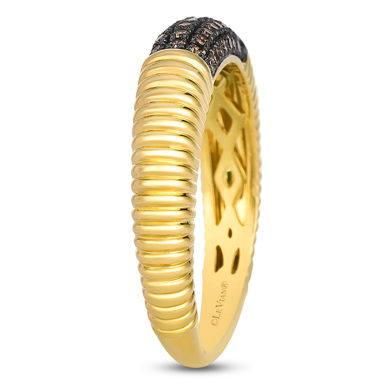 Main Image 3 of Le Vian Chocolate Diamond Ribbed Ring 1/5 ct tw 14K Honey Gold