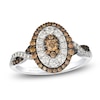 Thumbnail Image 1 of Le Vian Multi-Diamond Oval Double Halo Ring 5/8 ct tw 14K Vanilla Gold