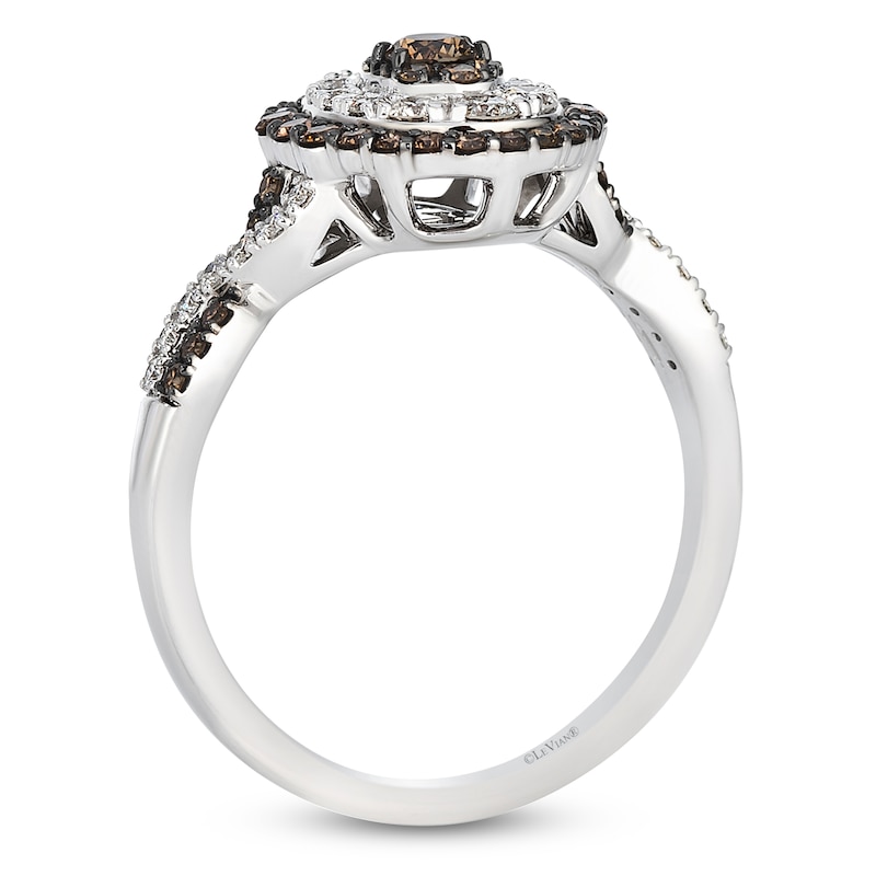 Main Image 2 of Le Vian Multi-Diamond Oval Double Halo Ring 5/8 ct tw 14K Vanilla Gold