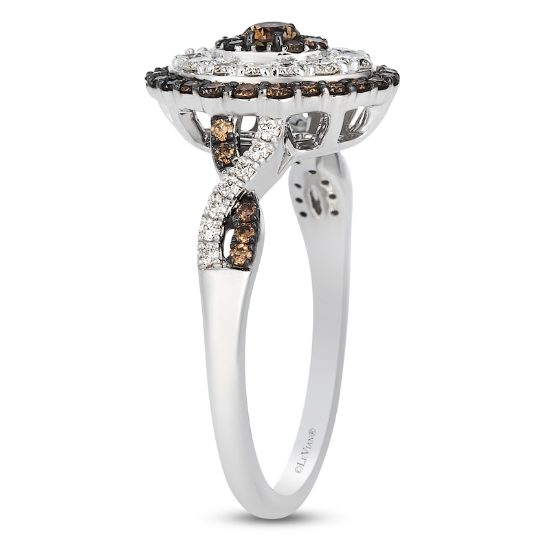 Main Image 3 of Le Vian Multi-Diamond Oval Double Halo Ring 5/8 ct tw 14K Vanilla Gold