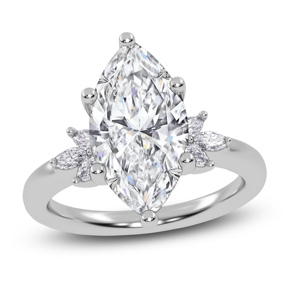 Marquise-Cut Lab-Grown Diamond Engagement Ring 3-1/6 ct tw 14K White Gold