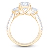 Thumbnail Image 2 of Pear-Shaped & Round-Cut Lab-Grown Diamond Three-Stone Engagement Ring 3 ct tw 14K Yellow Gold