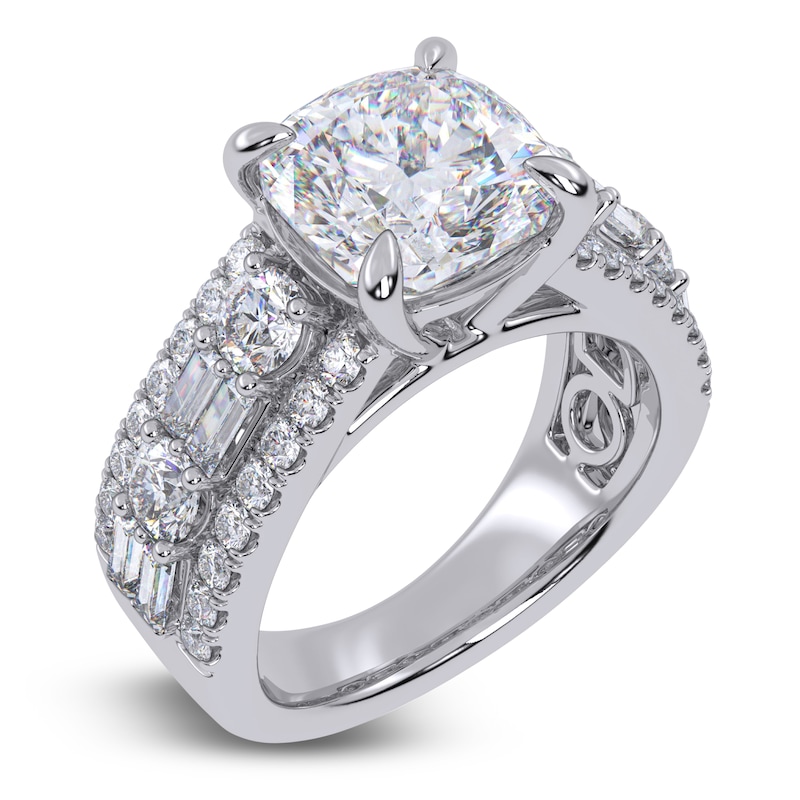 Main Image 2 of Cushion-Cut Lab-Grown Diamond Engagement Ring 5-1/2 ct tw 14K White Gold