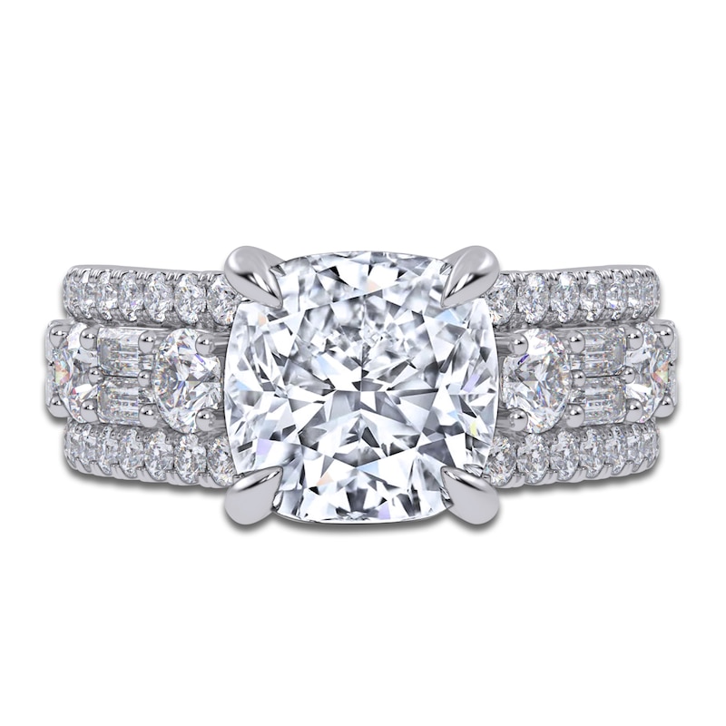 Main Image 3 of Cushion-Cut Lab-Grown Diamond Engagement Ring 5-1/2 ct tw 14K White Gold