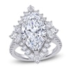 Thumbnail Image 1 of Marquise-Cut Lab-Grown Diamond Starburst Halo Engagement Ring 6-1/3 ct tw 14K White Gold