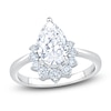 Thumbnail Image 1 of Pear-Shaped Lab-Grown Diamond Half-Halo Engagement Ring 1-7/8 ct tw 14K White Gold