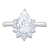 Thumbnail Image 3 of Pear-Shaped Lab-Grown Diamond Half-Halo Engagement Ring 1-7/8 ct tw 14K White Gold