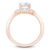 Thumbnail Image 2 of Pear-Shaped Lab-Grown Diamond Half-Halo Engagement Ring 1-7/8 ct tw 14K Rose Gold