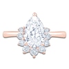 Thumbnail Image 3 of Pear-Shaped Lab-Grown Diamond Half-Halo Engagement Ring 1-7/8 ct tw 14K Rose Gold