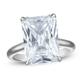 Radiant-Cut Lab-Grown Diamond Solitaire Plus Engagement Ring 8-1/5 ct tw Platinum