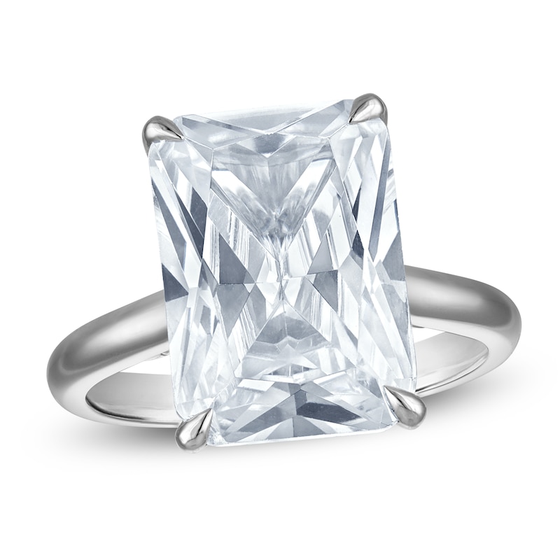 Main Image 1 of Radiant-Cut Lab-Grown Diamond Solitaire Plus Engagement Ring 8-1/5 ct tw Platinum