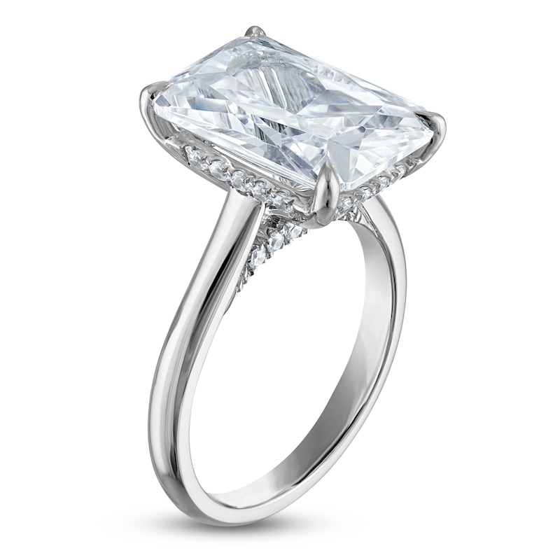 Main Image 2 of Radiant-Cut Lab-Grown Diamond Solitaire Plus Engagement Ring 8-1/5 ct tw Platinum
