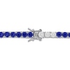 Thumbnail Image 2 of Blue & White Lab-Created Sapphire Tennis Bracelet Sterling Silver 7.5"