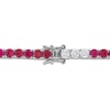 Thumbnail Image 2 of Lab-Created Ruby & White Lab-Created Sapphire Tennis Bracelet Sterling Silver 7.5"