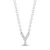 Thumbnail Image 1 of Shy Creation Diamond Accent Initial "Y" Necklace 14K White Gold 18" SC55007903-Y