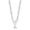 Thumbnail Image 3 of Shy Creation Diamond Accent Initial "Y" Necklace 14K White Gold 18" SC55007903-Y