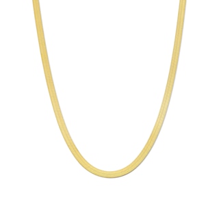 Two-Sided Herringbone Chain Necklace Solid 14K Two-Tone Gold 18" 3mm&nbsp;