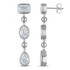 Thumbnail Image 1 of Jared Signature Multi-Shape Lab-Grown Diamond Bezel-Set Drop Earrings 5 ct tw Sterling Silver