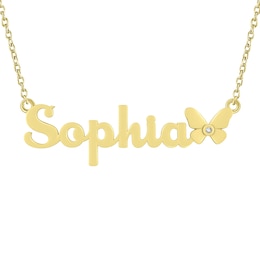 Butterfly Name Plate Necklace